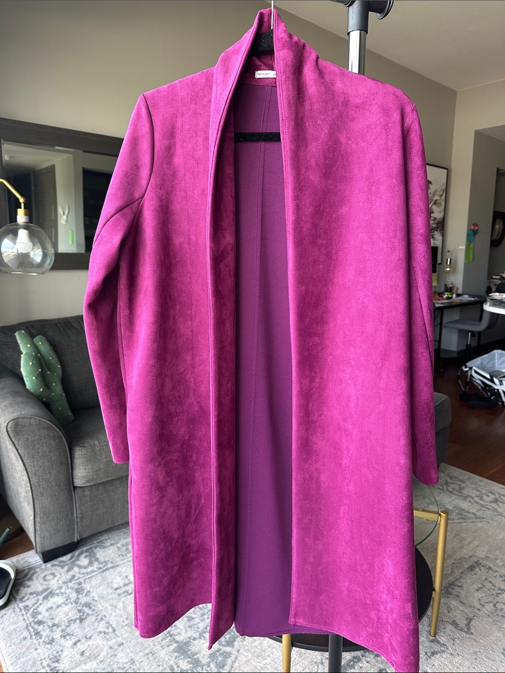 Women's Open-Front Fuchsia Coat